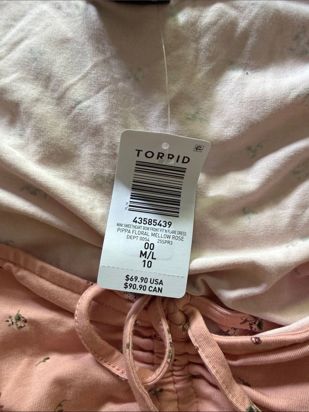 NWT Torrid Peach Floral Cottagecore Boho Stretch Midi Dress Size 00 M/L 10 - Picture 6 of 7